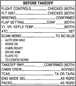 Before Takeoff Checklist